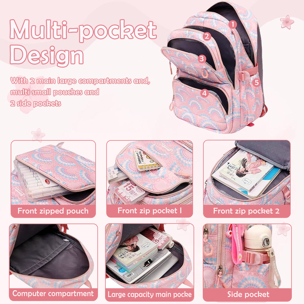 PALAY® School Backpack on 6-Wheel Backpack with Retractable Pull Handle Schoolgirls Backpack Detachable Wheel Stand Design Fashion Travel Backpack School Gift for Girls 6-12 Years Old PALAY® School Backpack on 6-Wheel Backpack with Retractable Pull Handle Schoolgirls Backpack Detachable Wheel Stand Design Fashion Travel Backpack School Gift for Girls 6-12 Years Old